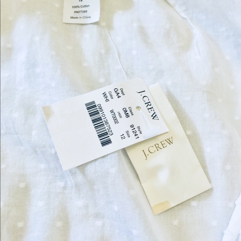 J Crew Fontana Swiss-Dot Wrap drees white Sz 12 - Picture 8 of 8